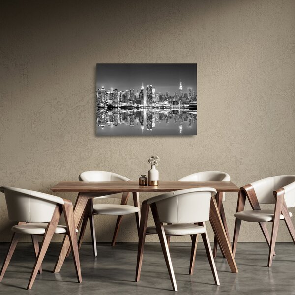 Staklena slika - New York, crno-bijelo (70x50 cm)