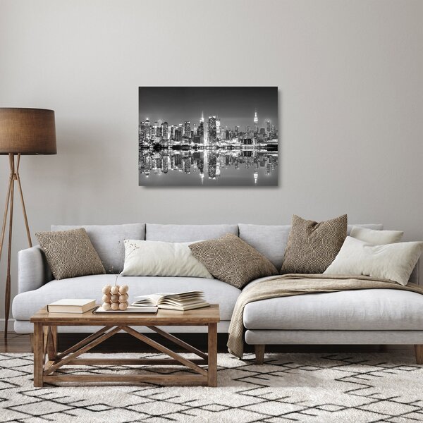 Staklena slika - New York, crno-bijelo (70x50 cm)
