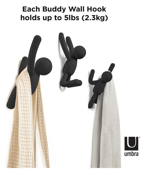 Zidne plastične kuke u setu od 3 kom Buddy - Umbra