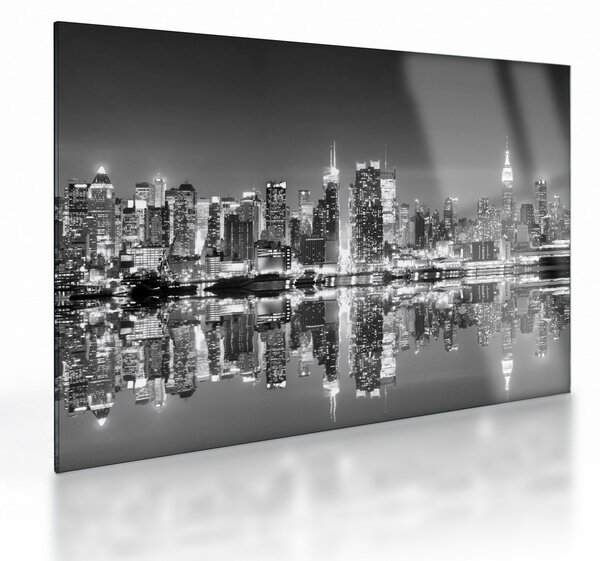 Staklena slika - New York, crno-bijelo (70x50 cm)