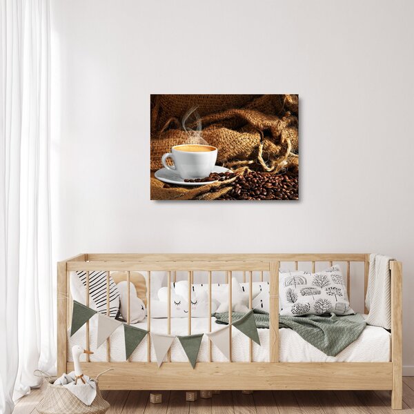 Staklena slika - Šalica kave (70x50 cm)