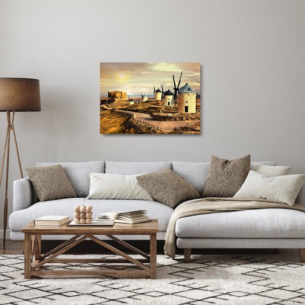 Staklena slika - vjetrenjače (70x50 cm)