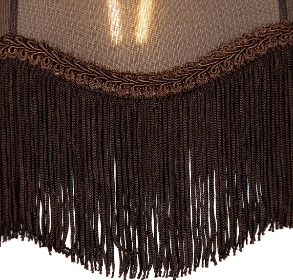 Cavalux Pendant Lamp: Black Fitting, Brown Shade with White Interior, and Plug - 31.5cm