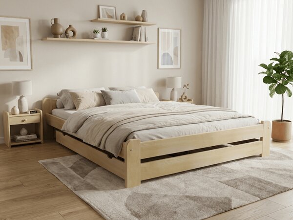 Krevet Emily 180 x 200 cm, borovo drvo Podnica: Bez podnice, Madrac: Madrac Deluxe 10 cm