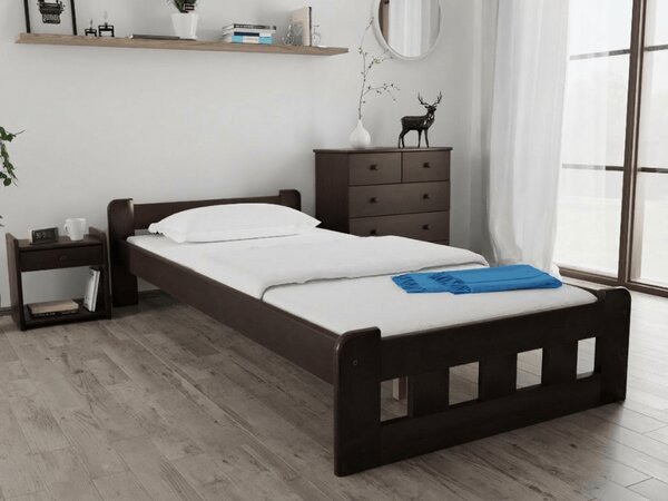 Krevet Naomi povišen 90 x 200 cm, orah Podnica: Sa podnicom od letvi, Madrac: Madrac Deluxe 10 cm