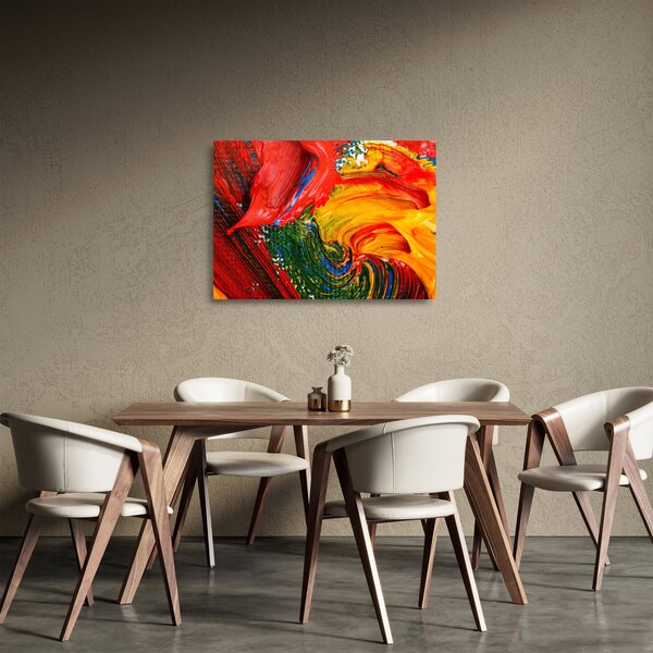 Staklena slika - Modrenje apstrakcije kistom (70x50 cm)