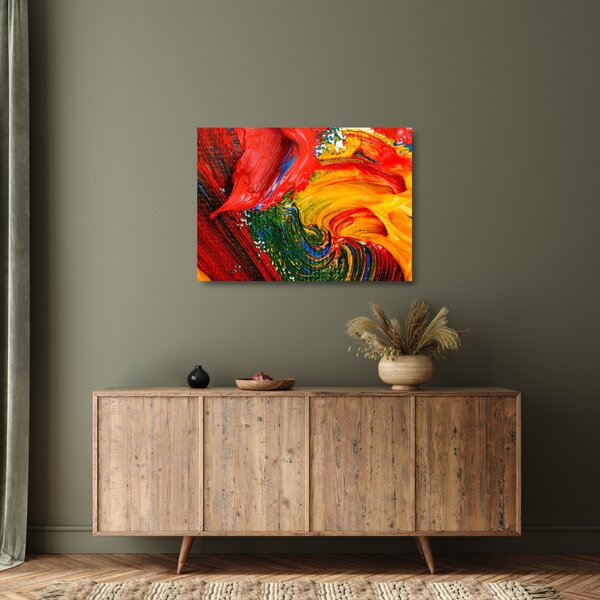 Staklena slika - Modrenje apstrakcije kistom (70x50 cm)
