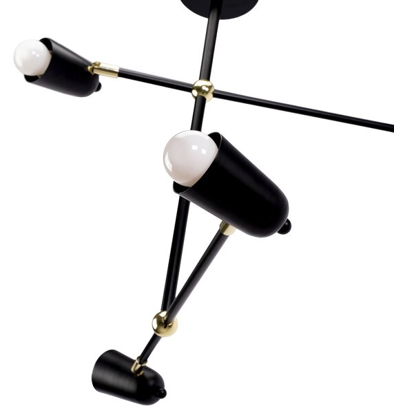 Stropni luster APP1708-4CP BLACK + GOLD
