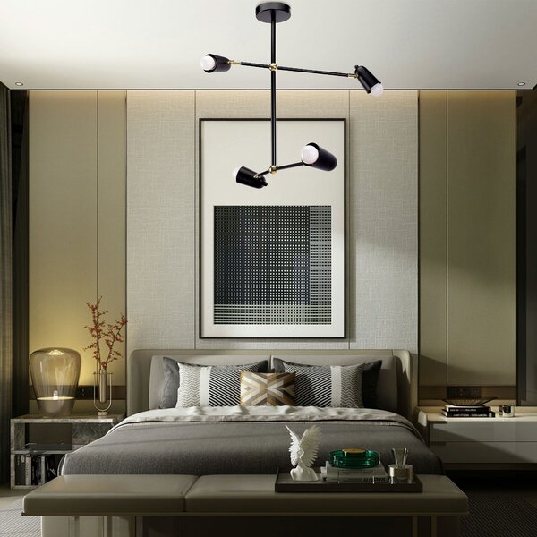 Stropni luster APP1708-4CP BLACK + GOLD