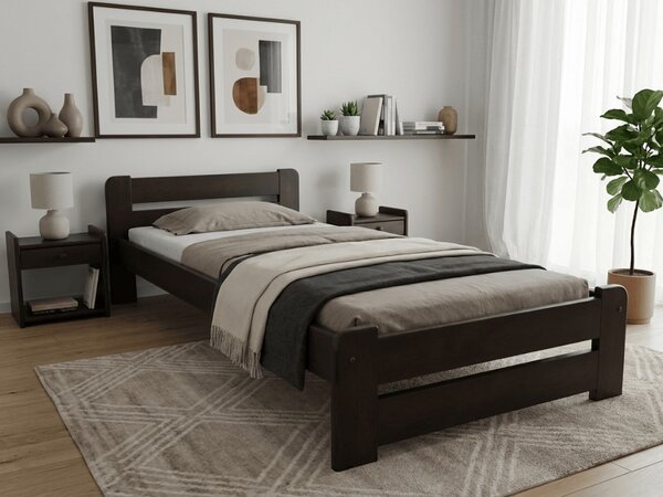 Krevet Laura 90 x 200 cm, orah Podnica: Sa podnicom od letvi, Madrac: Madrac Deluxe 10 cm