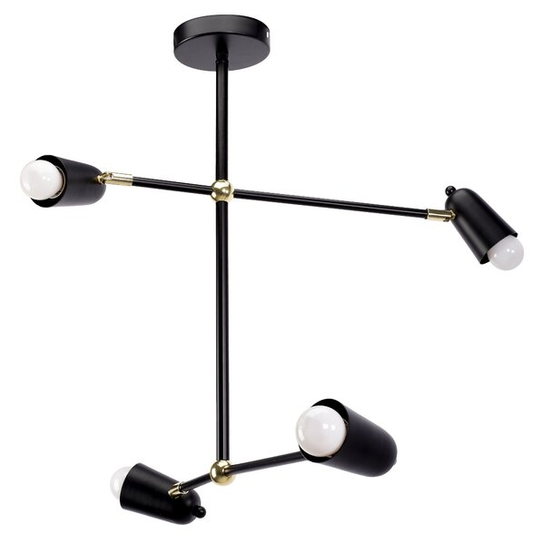 Stropni luster APP1708-4CP BLACK + GOLD