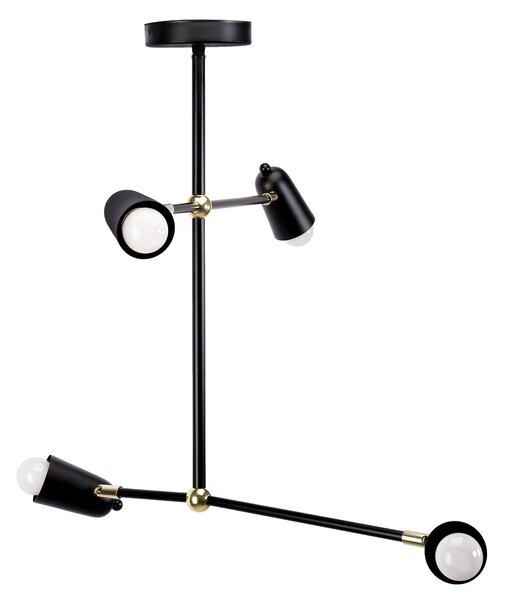 Stropni luster APP1708-4CP BLACK + GOLD