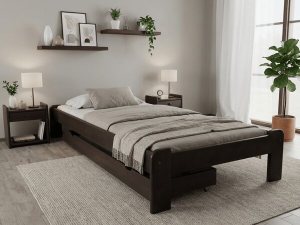 Krevet ADA 90 x 200 cm, orah Podnica: Sa podnicom od letvi, Madrac: Madrac Deluxe 10 cm