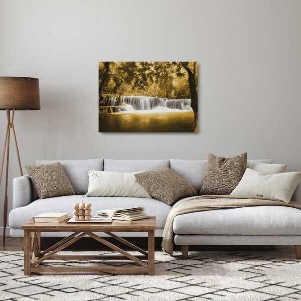Staklena slika - Vodopad, vintage (70x50 cm)