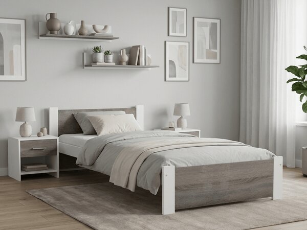 Krevet IKAROS 90 x 200 cm, bijela/tartuf hrast Podnica: Sa podnicom od letvi, Madrac: Bez madraca