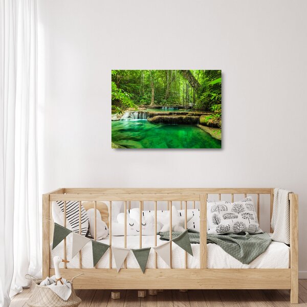 Staklena slika - Zeleni vodopad (70x50 cm)