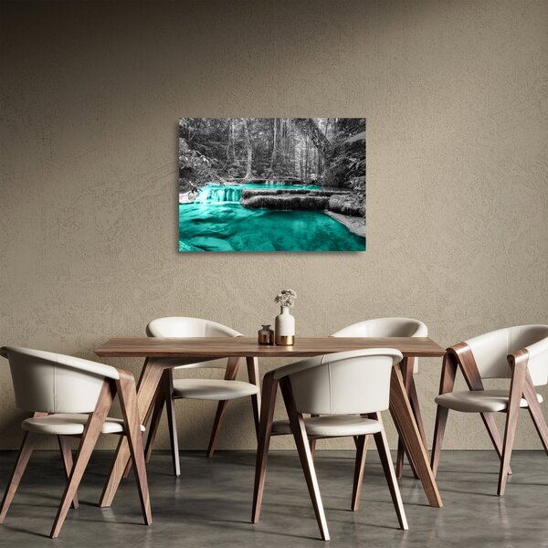 Staklena slika - Zimska rijeka (70x50 cm)