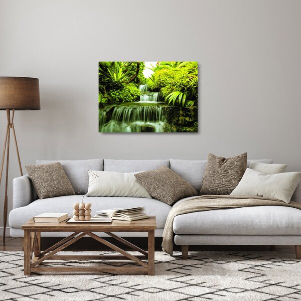 Staklena slika - Indonezijski vodopadi (70x50 cm)