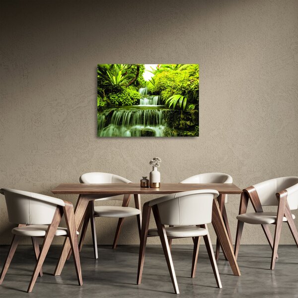 Staklena slika - Indonezijski vodopadi (70x50 cm)
