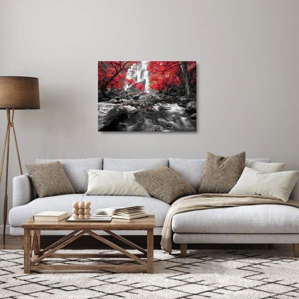 Staklena slika - Slapovi u jesenskom pejzažu (70x50 cm)