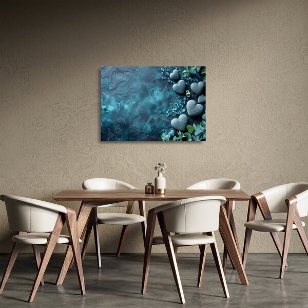 Staklena slika - Kamenje u obliku srca (70x50 cm)