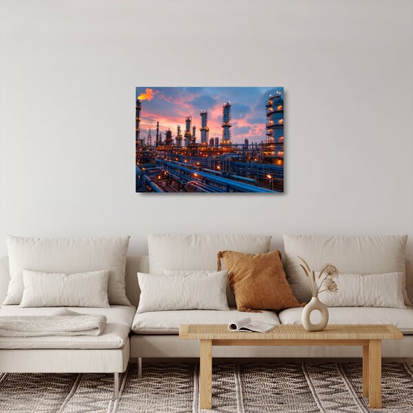 Staklena slika - Industrijsko postrojenje (70x50 cm)