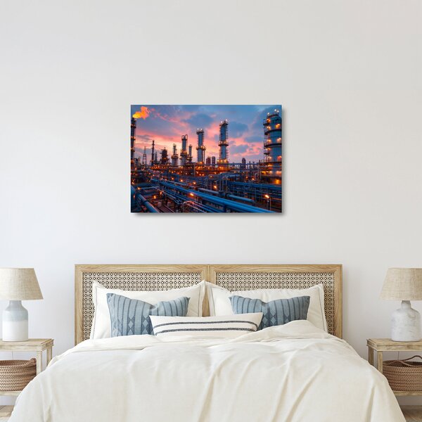 Staklena slika - Industrijsko postrojenje (70x50 cm)