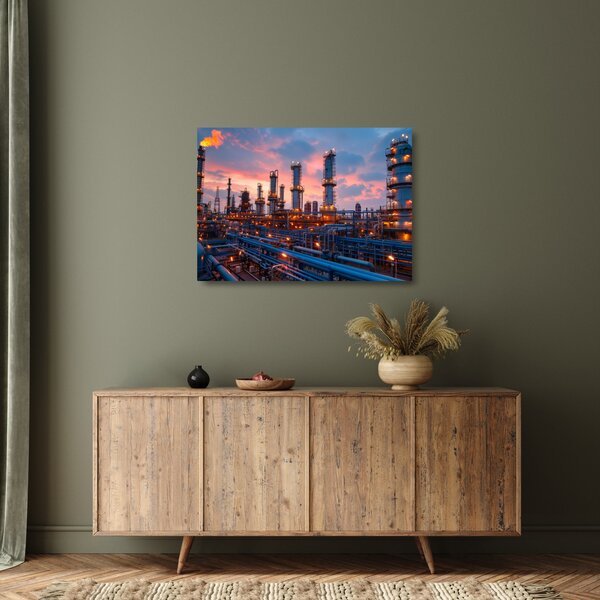 Staklena slika - Industrijsko postrojenje (70x50 cm)
