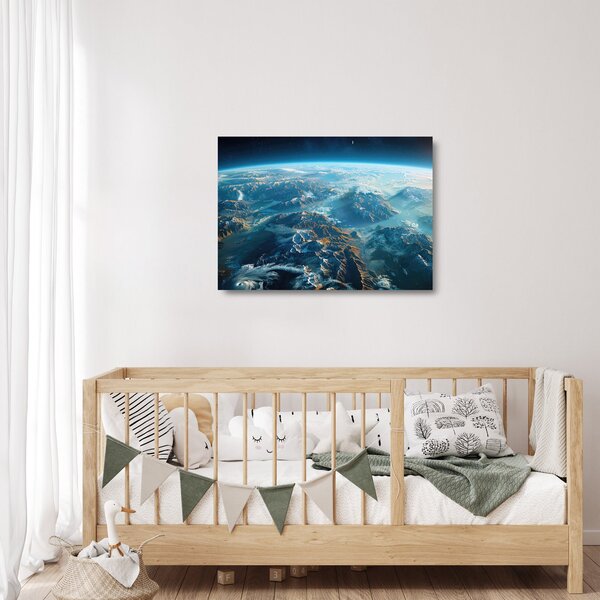 Staklena slika - Pogled iz svemira (70x50 cm)