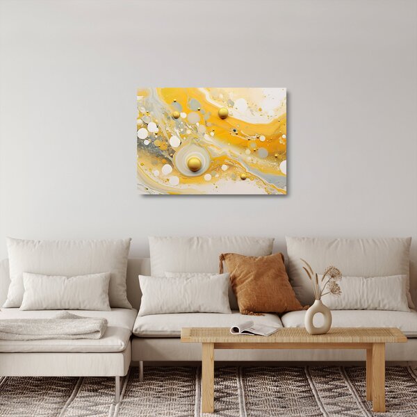 Staklena slika - Apstraktna pozadina sa zlatnim ukrasom (70x50 cm)