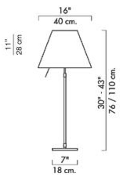Stolne Lampa Luceplan, prigušiv, Žuta, Dnevna soba, Aluminij