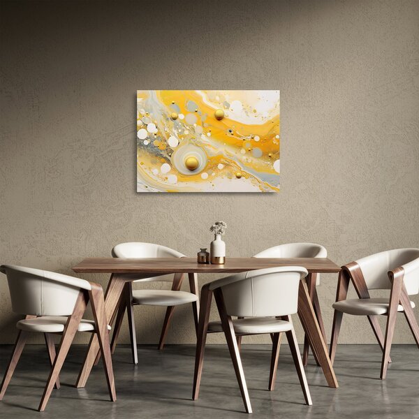 Staklena slika - Apstraktna pozadina sa zlatnim ukrasom (70x50 cm)