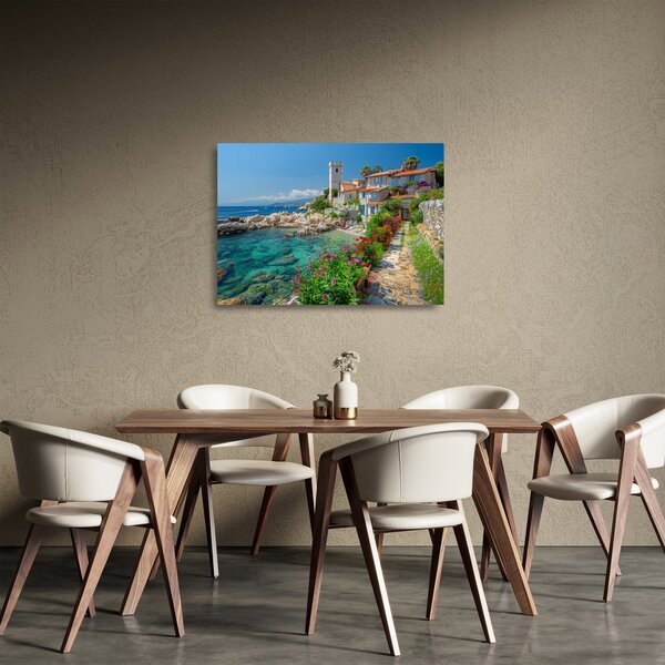Staklena slika - Slikovito primorsko mjesto (70x50 cm)