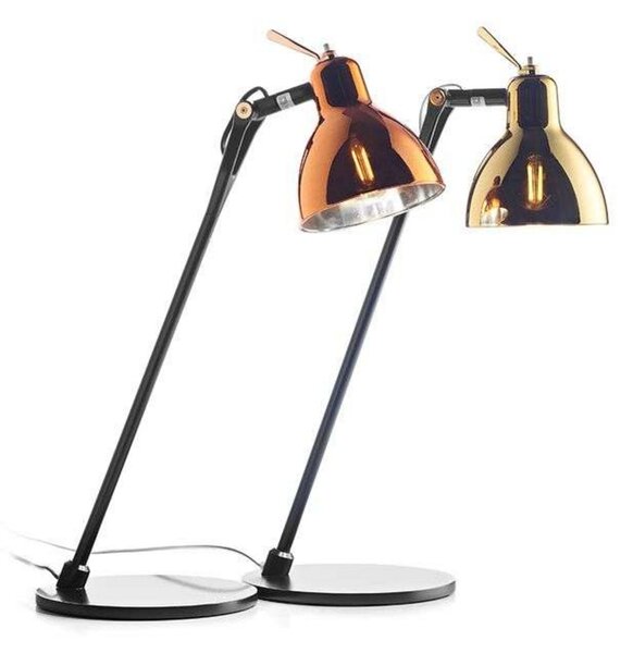Stolna lampa Luxy Glam T0, crna/zlatna, 52 cm - Rotaliana
