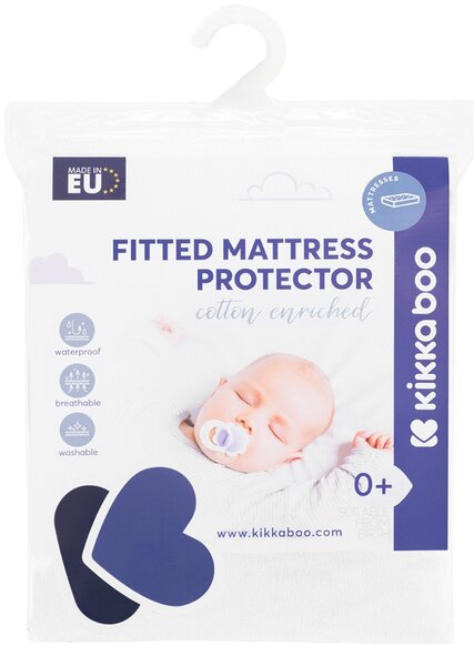 Kikka Boo nepropusna plahta Cotton 60x120 cm - vodootporna frotir zaštita madraca za krevetić