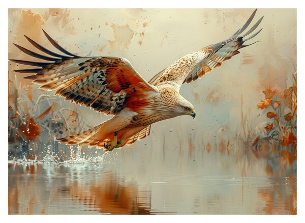 Staklena slika - Ptica grabljivica (70x50 cm)