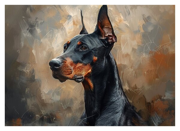 Staklena slika - Portret Dobrmana (70x50 cm)