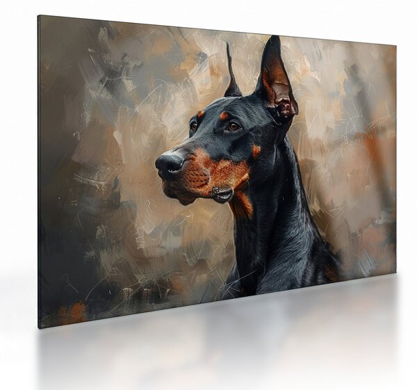 Staklena slika - Portret Dobrmana (70x50 cm)