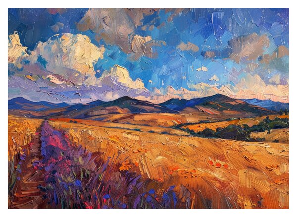 Staklena slika - Ulje na platnu pejzaža (70x50 cm)