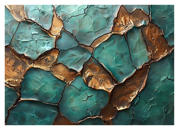 Staklena slika - Zeleno-zlatna slika (70x50 cm)