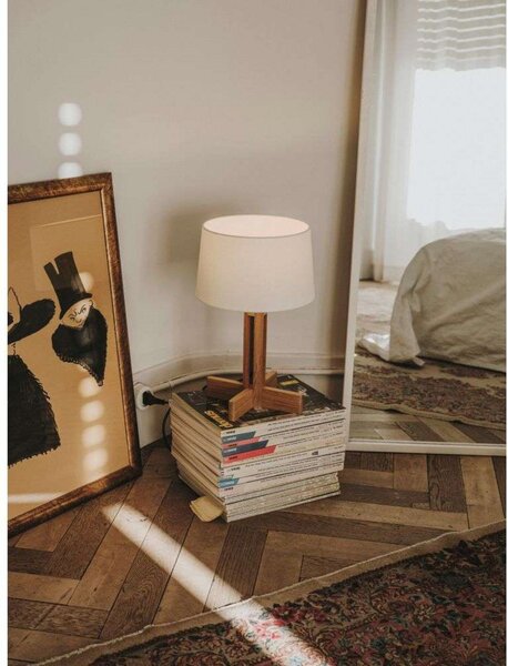 Stolne Lampa Santa & Cole, prigušiv, Bijela, Dnevna soba, Drvo