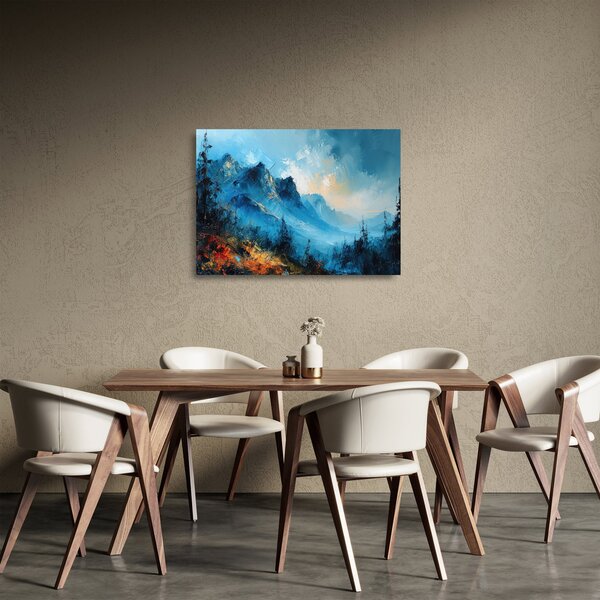 Staklena slika - Slikanje planina (70x50 cm)