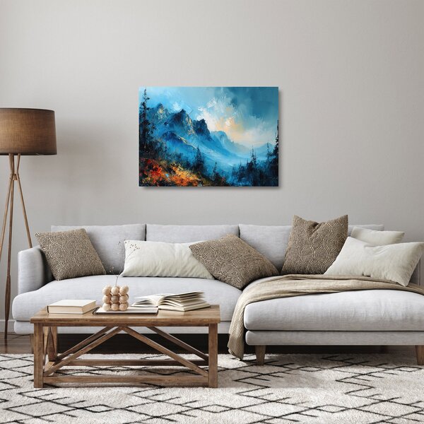 Staklena slika - Slikanje planina (70x50 cm)
