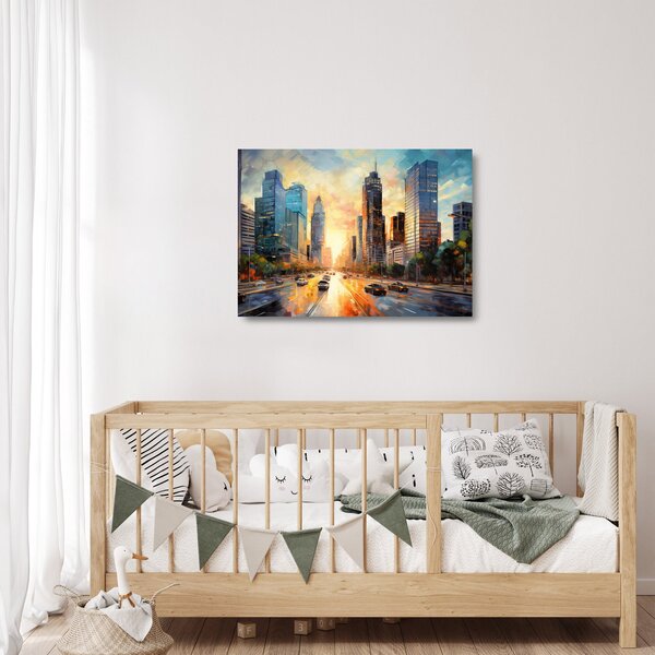 Staklena slika - Slikarstvo grada (70x50 cm)