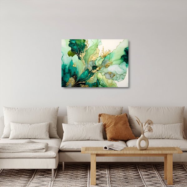 Staklena slika - Zelena apstrakcija (70x50 cm)