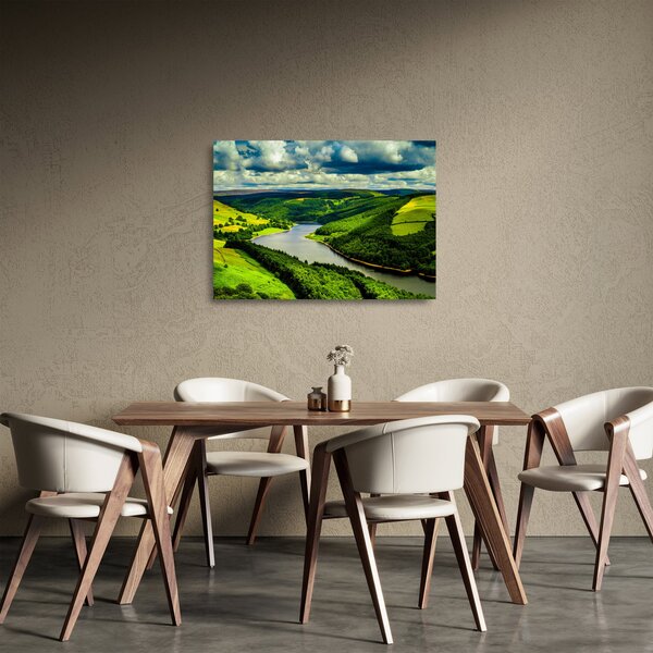 Staklena slika - Zeleni krajolik (70x50 cm)