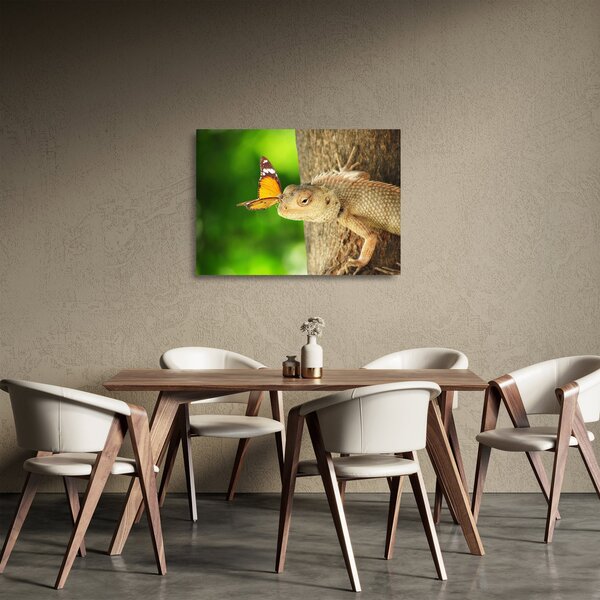 Staklena slika - Gušter (70x50 cm)