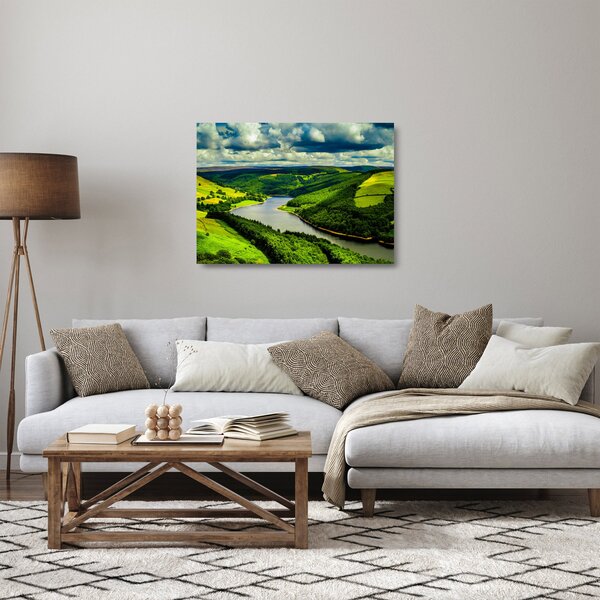 Staklena slika - Zeleni krajolik (70x50 cm)
