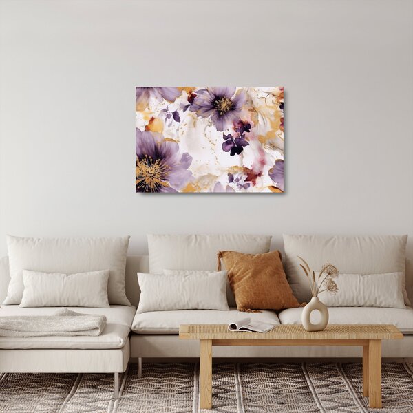 Staklena slika - Akvarel cvijeće (70x50 cm)