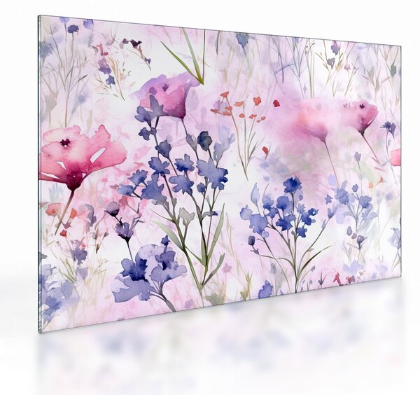Staklena slika - Akvarel livada (70x50 cm)